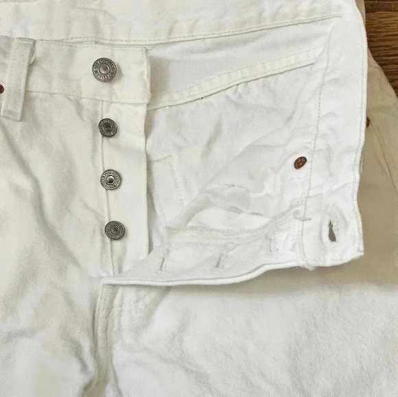 Levi's 501 Button Fly White Size 29×30 EUC - Picture 8 of 12
